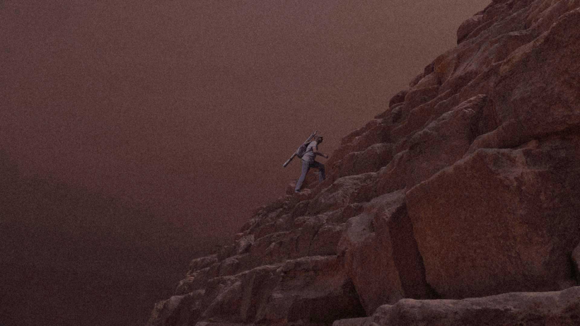 Auf dem Weg zur Spitze der Cheops-Pyramide (1988)