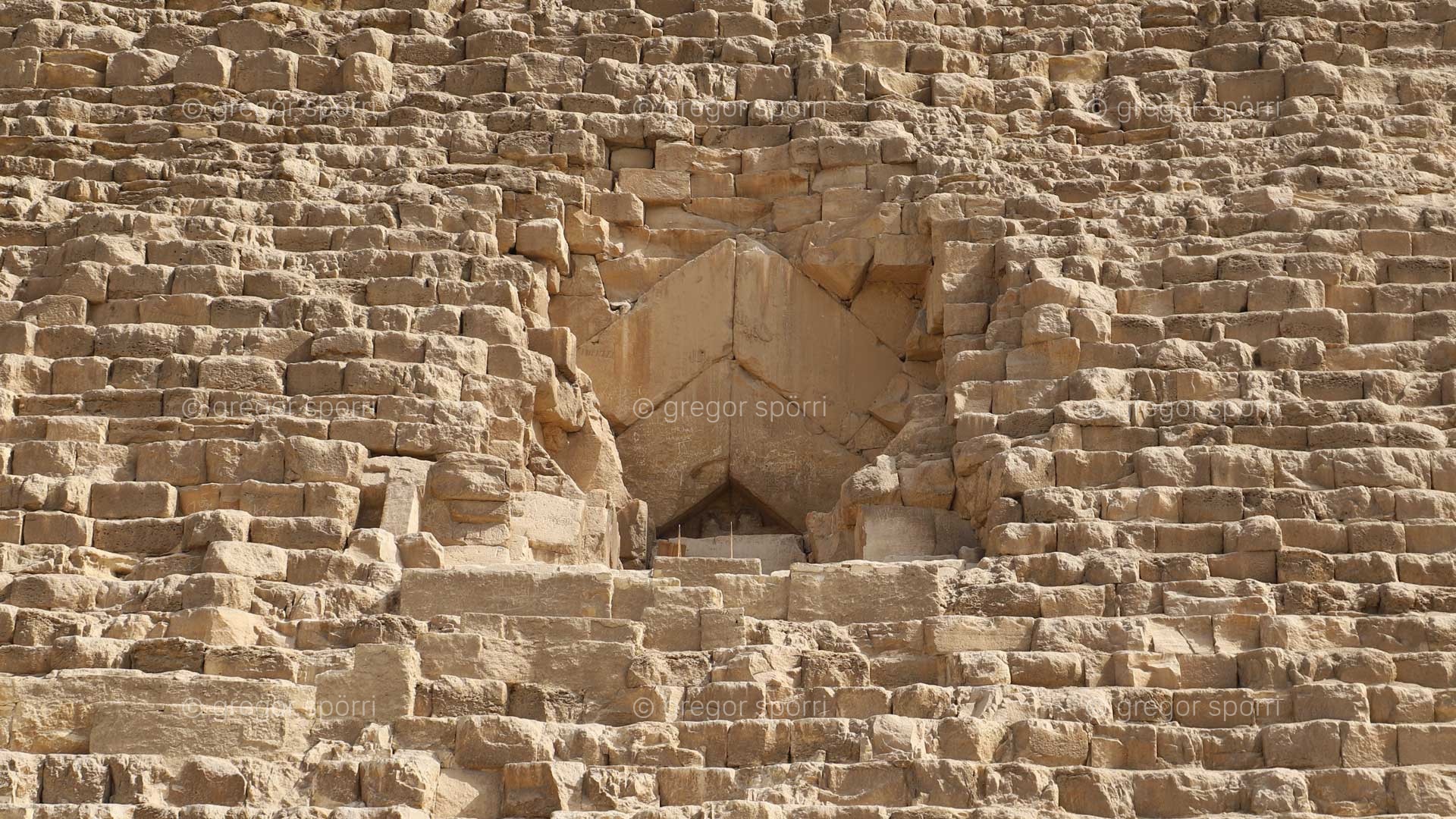 The original entrance to the Great Pyramid.